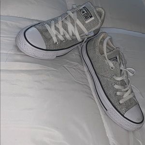 Grey and white converse